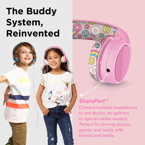 Volume Limited Wired Headphones with SharePort - Pink Doughnuts