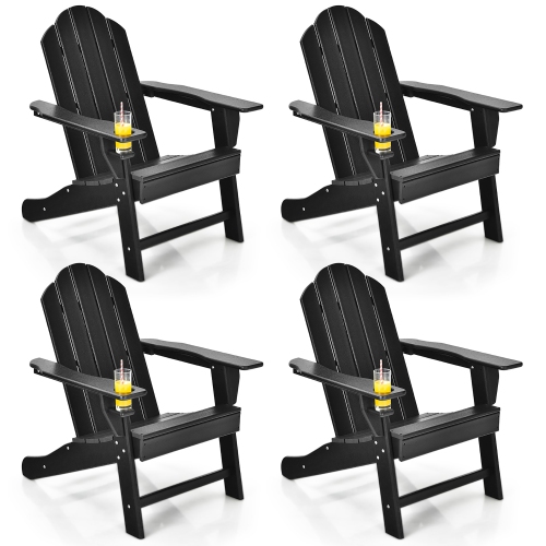 Patio Adirondack 4PCS de Costway résistant aux intempéries avec porte-gobelet
