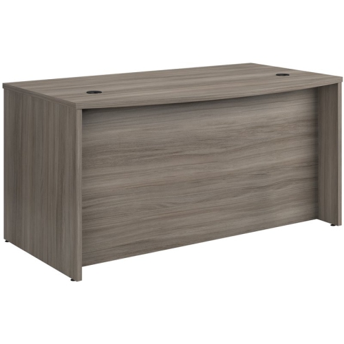 Sauder Affirm Engineered Wood Bowfront Executive Desk in Hudson Elm