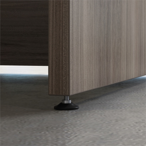 Sauder Affirm Engineered Wood Bowfront Executive Desk in Hudson Elm