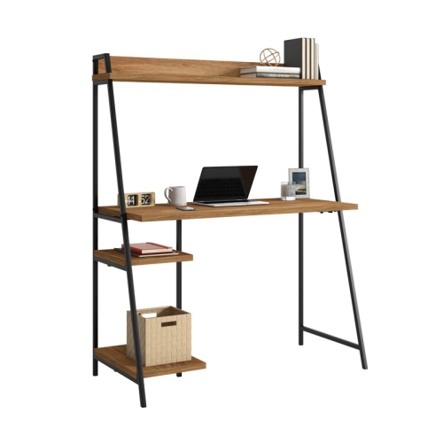 Sauder North Avenue Engineered Wood Computer Desk with Hutch in Sindoori Mango