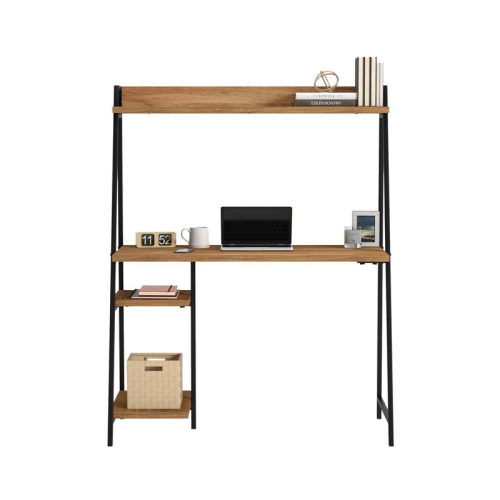 Sauder North Avenue Engineered Wood Computer Desk with Hutch in Sindoori Mango