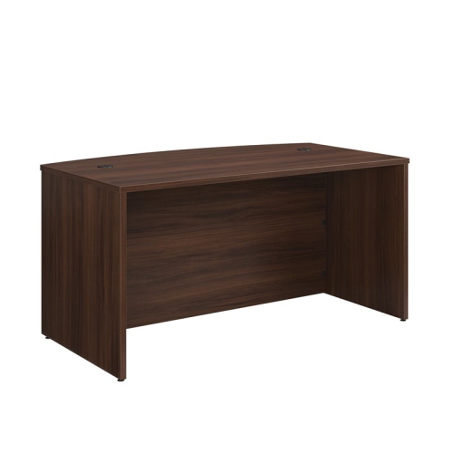 Sauder Affirm Engineered Wood Bowfront Executive Desk in Noble Elm/Brown