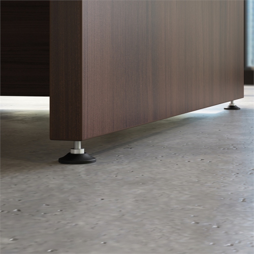 Sauder Affirm Engineered Wood Bowfront Executive Desk in Noble Elm/Brown