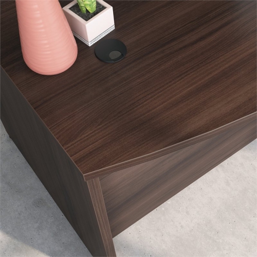 Sauder Affirm Engineered Wood Bowfront Executive Desk in Noble Elm/Brown