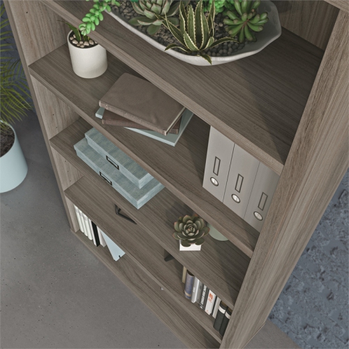 Sauder Affirm Engineered Wood 5-Shelf Bookcase in Hudson Elm/Brown