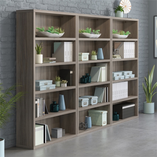 Sauder Affirm Engineered Wood 5-Shelf Bookcase in Hudson Elm/Brown
