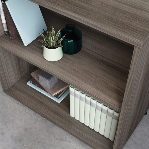 Sauder Affirm Engineered Wood 2-Shelf Bookcase in Hudson Elm/Brown