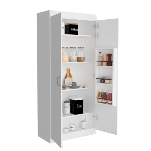 TUHOME Varese Pantry Cabinet Engineered Wood Pantries in White