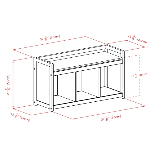 Addison Entryway Storage Bench, Espresso