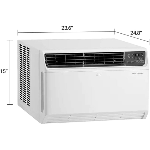LG 14,000 BTU Dual Inverter Smart Window Air Conditioner, Cools 800 Sq. Ft, Ultra Quiet, Up to 25% Savings, Energy Star, Works ThinQ, Amazon Alexa Hey Google 115V - (LW1517IVSM)