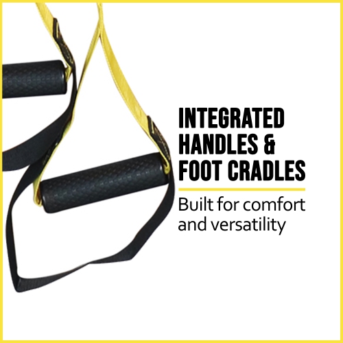 PRISP Sangles de Suspension pour Entraînement au Poids du Corps, Bandes d'Exercice Pour Gym à Domicile, Jaune