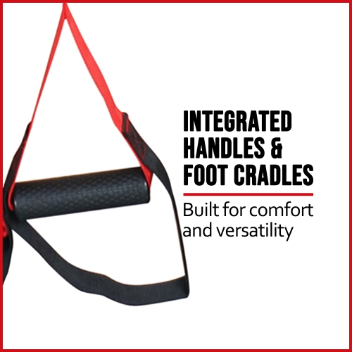 PRISP Sangles de Suspension pour Entraînement au Poids du Corps, Bandes d'Exercice Pour Gym à Domicile, Rouge