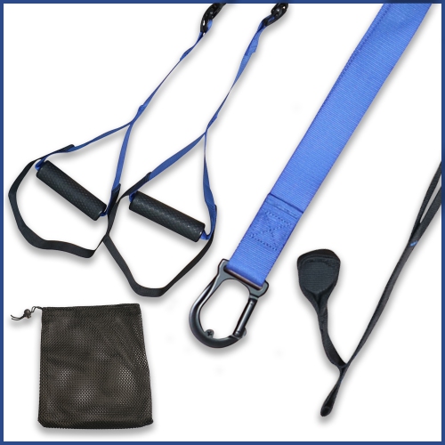 PRISP Sangles de Suspension pour Entraînement au Poids du Corps, Bandes d'Exercice Pour Gym à Domicile, Bleu