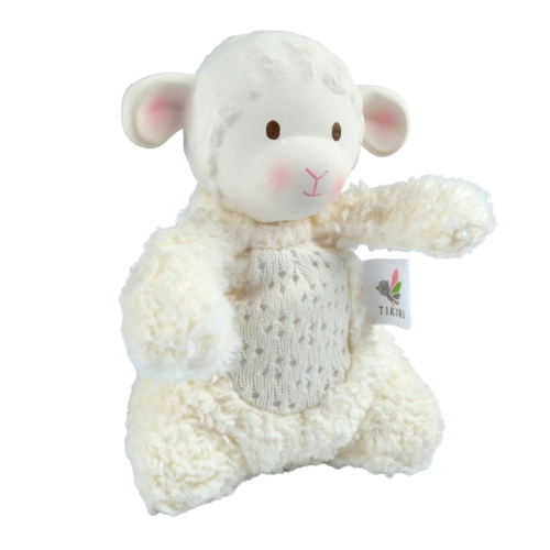 Tikiri Plush Toy with Natural Rubber Head - Bahbah the Lamb