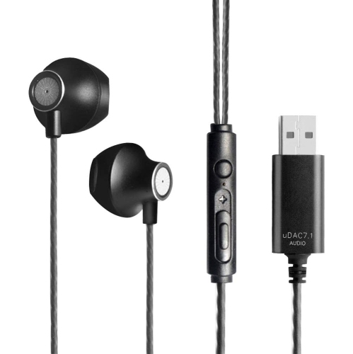 Dolaer OKCSC USB Headphones Computer in-Ear Earphones with HD Microphones 2.5m Long Cable for PC Game, Home Office, Online Classes, Live Stream