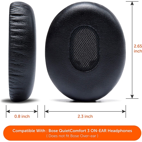 Dolaer Wicked Cushions Replacement Ear Cushions for Bose QuietComfort 3 - Extra Durable Leather, Softer Memory Foam, Added Thickness - Compatible
