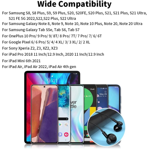 Dolaer USB C Headphones, Magnetic USB Type C Earphone Stereo Earbuds Hi-Fi Digital DAC Bass Mic & Remote Control for Google Pixel 6 5 4a 3 XL OnePlus