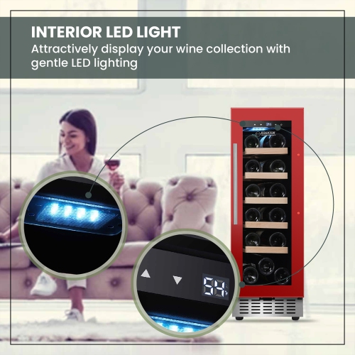 RÉFRIGÉRATEUR À VIN Equator 18 bouteilles autonome/intégré 110 V LED 7 couleurs