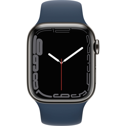 Apple Watch Series 7 (GPS + Cellular) 45mm Graphite Stainless Steel Case with Abyss Blue Sport Band by APPLE - Refurbished condition - Image 2