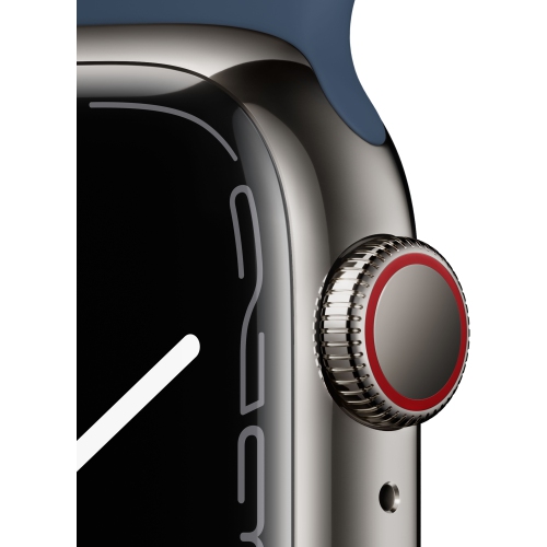 Apple Watch Series 7 (GPS + Cellular) 45mm Graphite Stainless Steel Case with Abyss Blue Sport Band by APPLE - Refurbished condition - Image 3