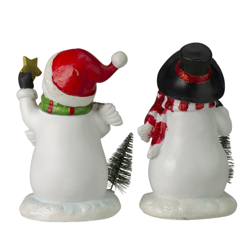 Glittered Snowman Christmas Stocking Holders - 5.75" - Set of 2