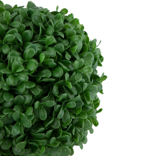 9.5" Artificial Boxwood Ball Topiary in Round Pot, Unlit