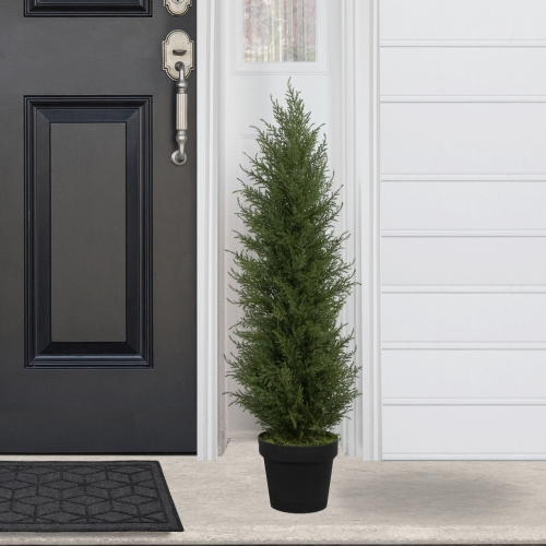 3' Artificial Cedar Pine Petite Arborvitae Tree in Round Pot, Unlit
