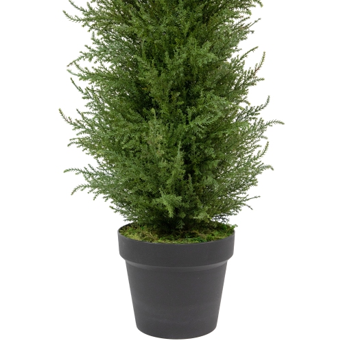 3' Artificial Cedar Pine Petite Arborvitae Tree in Round Pot, Unlit