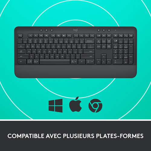 Clavier Bluetooth pleine grandeur SIGNATURE K650 de Logitech - Graphite