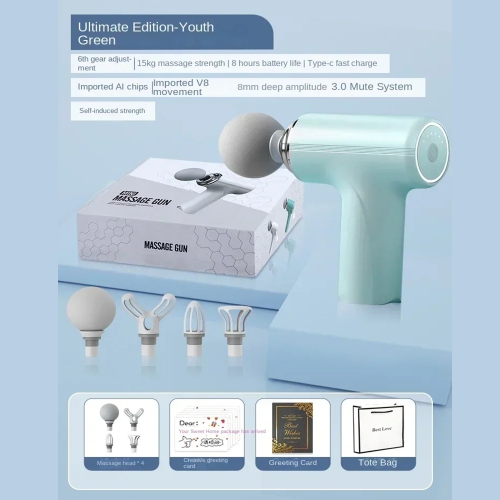 Masseur masseur masseur à percussion à écran ACL rouge à 4 têtes Guns Muscle 6 Speed Relaxing Therapy Tissue CA