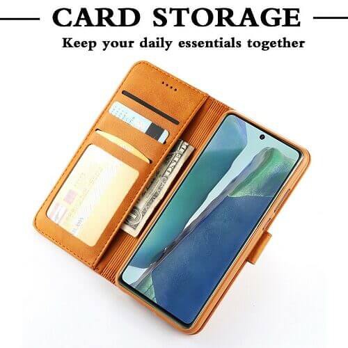 [SuperShield] Étui Galaxy Note20 Ultra de Samsung avec support magnétique en cuir véritable SuprShield brun.