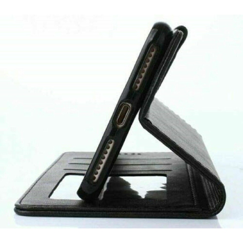 Pour Apple iPhone 12 Mini Brown Étui portefeuille SuperShield en cuir véritable avec support à rabat magnétique.