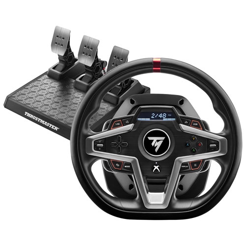 Image 1 de 1.. Ensemble avec volant de course et pédales magnétiques T248P de Thrustmaster pour Xbox/PC - Boîte ouverte