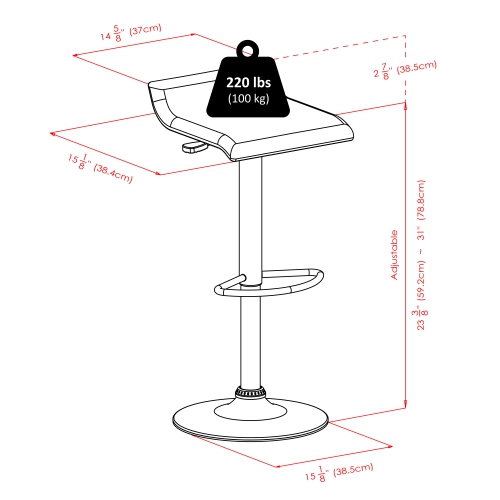 Cora 3-Pc Round Pub Table with Adjustable Swivel Stools, Black and Espresso