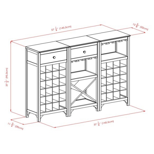 Ancona 3-Pc Modular Wine Cabinet Set, Espresso