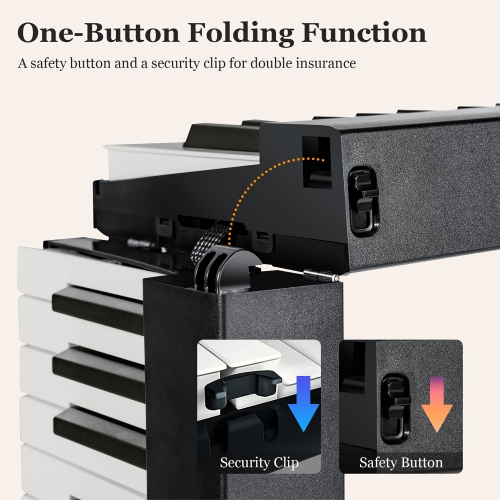 Costway 88-Key Folding Electric Lighted Piano Full Size Portable Keyboard MIDI White\Black