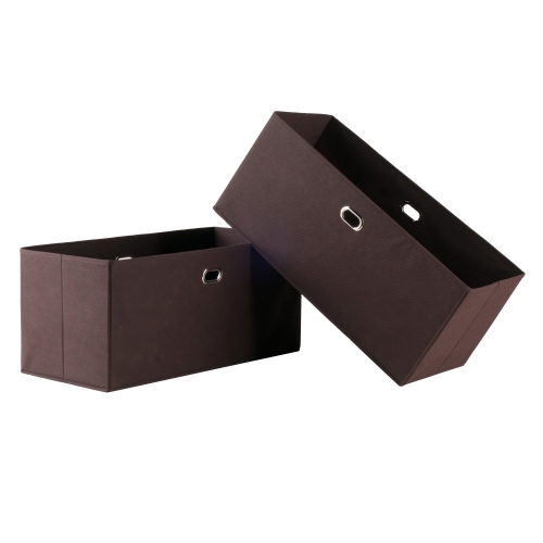 Ensemble de 2 paniers pliables en tissu Torino, chocolat