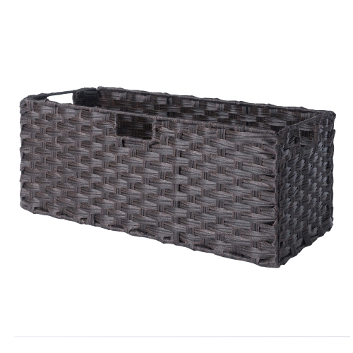 Melanie 3-Pc Foldable Woven Fiber Basket Set, Chocolate