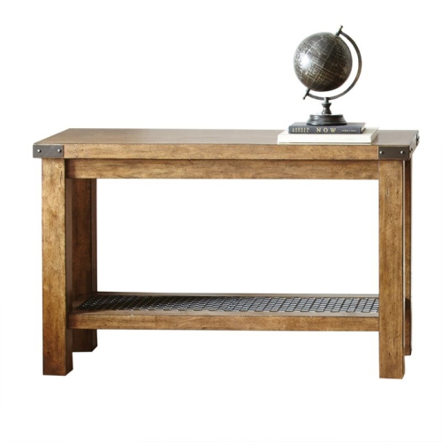 Image 1 of 3.. Pemberly Row Transitional Console Table in Distressed Antique Oak