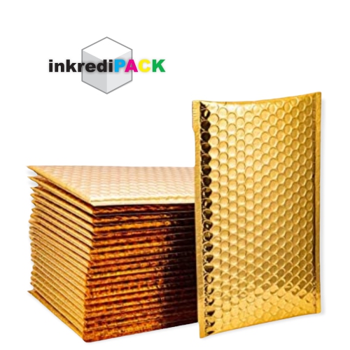 InkrediPack 8.5" X 12" #2 Gold Self Seal Metallic Foil Glamour Bubble Mailers/10 Pack