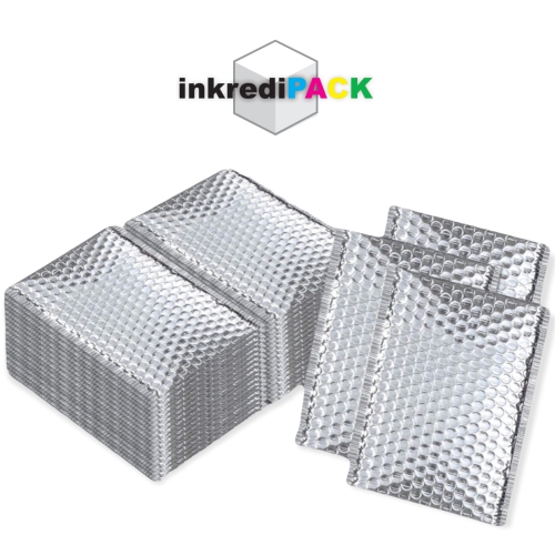 InkrediPack 7.5" X 12" #1 Silver Self Seal Metallic Foil Glamour Bubble Mailers/120 Pack