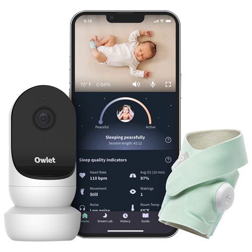 Interphone de surveillance portable Dream Duo avec Cam 2 d'Owlet - Vert menthe
