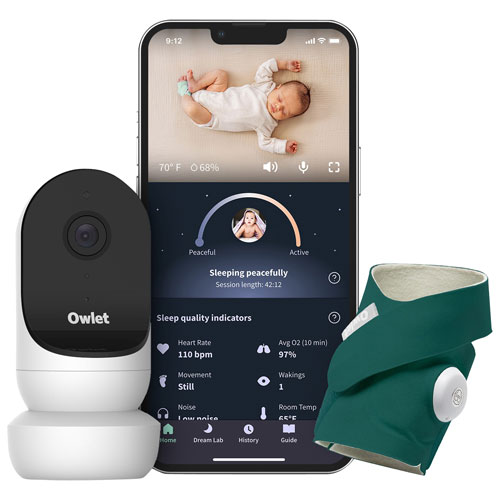 Interphone de surveillance portable Dream Duo avec Cam 2 d'Owlet - Vert foncé