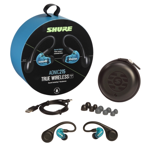 Shure AONIC 215 True Wireless Sound Isolating Earphones, Gen 2 - Blue