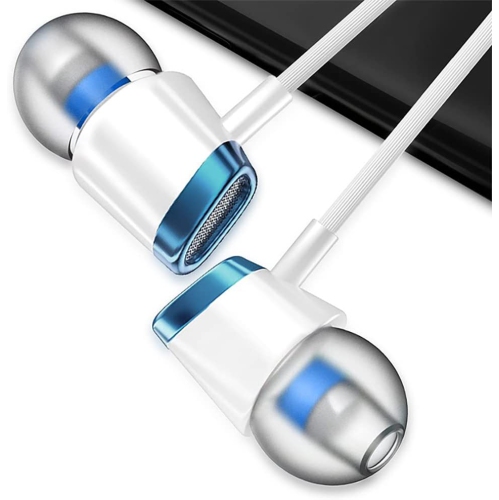 Dolaer Earbuds Wired with Microphone, EmmGia in-Ear Earphones Premium Stereo Sound Quality Powerful Bass, 3.5mm Earphone Plug for iPhone, iPad,