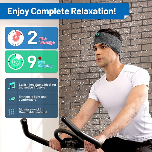 Dolaer Sleep Headphones, Bluetooth Sports Headband Headphones with Ultra-Thin HD Stereo Speakers Perfect for Sleeping,Workout,Jogging,Yoga,Insomnia,