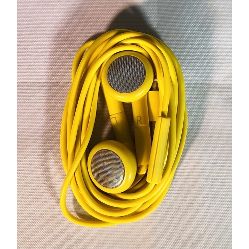 Dolaer – Écouteurs boutons jaunes 3 x 3,5 mm avec microphone