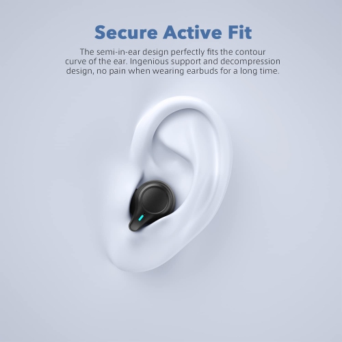 Dolaer Mini True Wireless Earbuds – Wireless in-Ear Headphones for Running and Sport, Bluetooth Earbuds with Superior Sound & Premium Comfort, 30 Hour Battery – Black