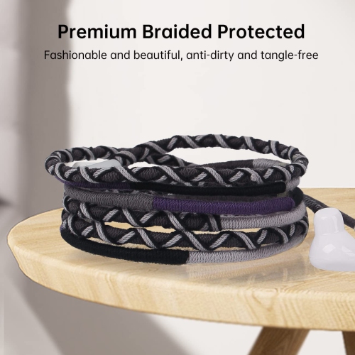 Dolaer Rope Earphones, Earbuds, in Ear Headphones with Microphone Remote for iPhone, iPad, Mac, Laptop Android Devices Fabric Braided Wristband